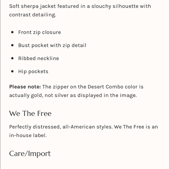 NEW • Free People • Rivington Sherpa Jacket Brown - Picture 4 of 6